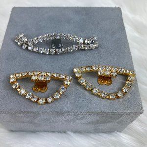 Vintage Rhinestone Shoe Clips - Set of Three - Gol